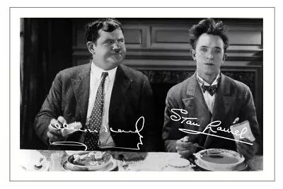 LAUREL & HARDY Signed Autograph PHOTO Gift Signature Print YOU'RE DARN TOOTIN • £3.49