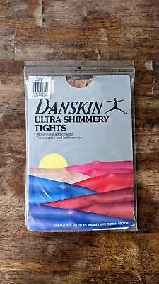 Vintage 1985 DANSKIN Ultra Shimmery Tights Pantyhose TOAST Size A NIP 1331 Beige • $12