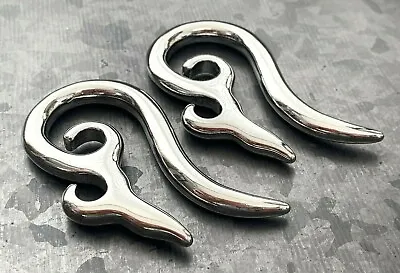 PAIR Steel Tribal Tapers Expanders Plugs Gauges Guages Body Jewelry Hangers • $18.95