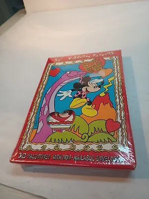 Factory Sealed Mickey Mouse Dinosaur 32 CT Valentine's &Envelopes 1980s Vintage • $440