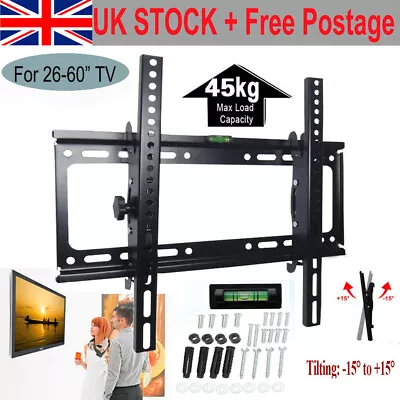 TV WALL BRACKET MOUNT TILT LCD LED Plasma 30 32 40 42 50 55 60 Inch For LG SONY • £8.94