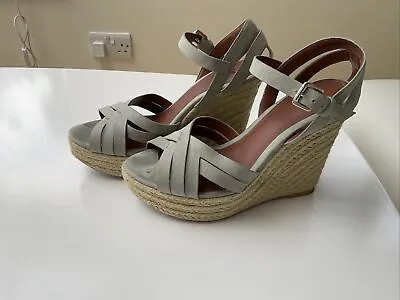 Sandals Wedge High Espadrilles￼ H&M Suede Effect Size Eur 37 Hardly Worn • £8