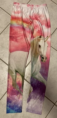 £22 • Buy Shein Like Black Milk  Space Rainbow Unicorn Galaxy Pastel Pink Leggings Sz M