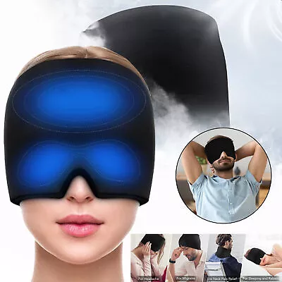 Gel Ice Migraine Cap Headache Relief Hat Ice Pack Headache Heat Cold Therapy Hat • £6.49