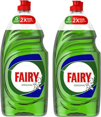 Fairy Original Washing Up Liquid - Lasts 50% Longer 900ml X 2 • £10.29