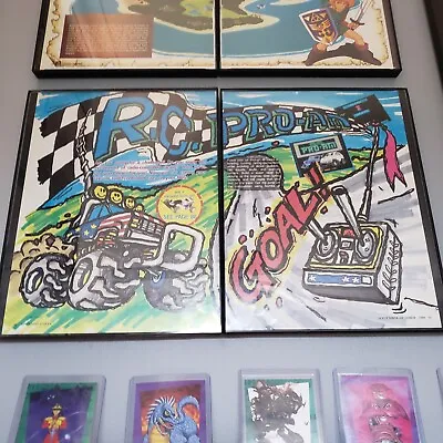 FRAMED Retro 1988 RC Pro-Am Murica And Monster Trucks NES Video Game Wall Art • $44