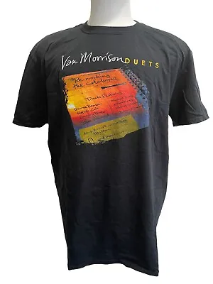 Van Morrison Duets Tour T-Shirt XL Double Sided Classic Rock Gildan 2016 Cotton • $20.98