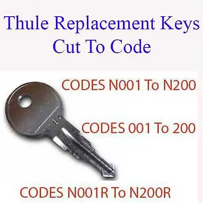 £3.75 • Buy 3 X Thule Car Roof Box,Bars,Cycle Rack Replacement Key Cut To Code Halfords