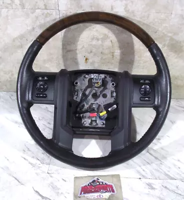 LEATHER BLACK/WOOD GRAIN STEERING WHEEL Fits 2013-16 FORD F250/F350 (Z1PB02) • $255.20