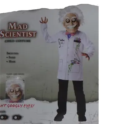 Boys Child MAD SCIENTIST Halloween Costume Size LARGE Googly Eyes MASK Shirt NWT • $15.99