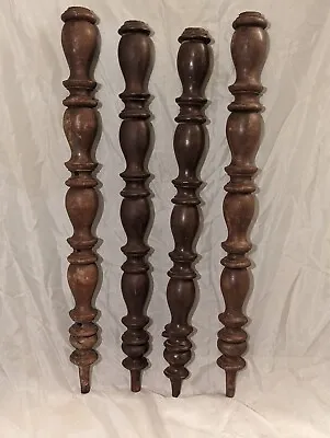 Lot Of 4 Salvaged Vintage Wooden  Bed Post Spindle Pieces - Crafts -  Lot # 2 • $12.99