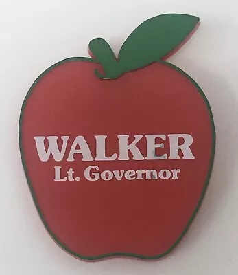 Vintage WALKER Lt. Governor Apple Political Button Politics Pin 70s 80s Plastic • $12.99