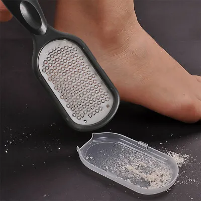 Foot File Hard Dead Skin Callus Remover Rasp Scraper Scrubber W/ Flakes Storage • £4.21