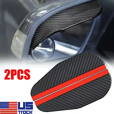 2Pcs Carbon Fiber Mirror Rain Visor Guard For Car Auto Accessories • $3.99