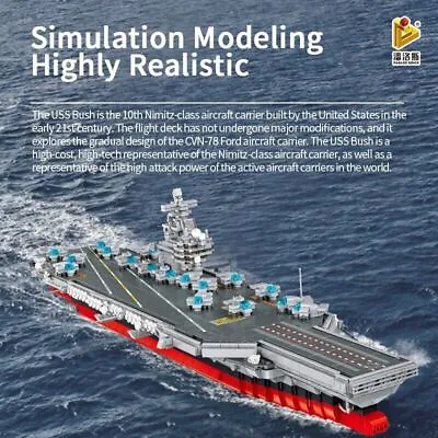 Building Blocks MOC Military Nimitz-Class Aircraft Carrier Warship Bricks Models • $122.64