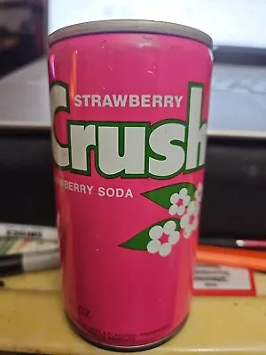 Crush -  Strawberry Crush  Soda - Steel Can - Flat Pull Tab Top - Rare - Vintage • $15