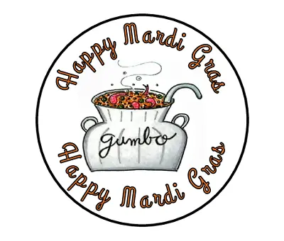 Mardi Gras Gumbo Pot Label Envelope Seal Scrapbooking • $2.20