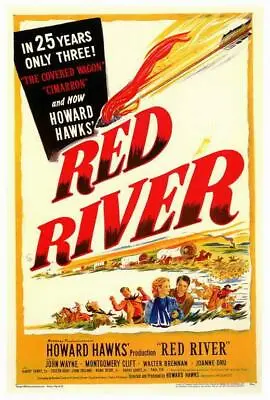 RED RIVER Movie POSTER 27 X 40	John Wayne Montgomery Clift A • $24.95