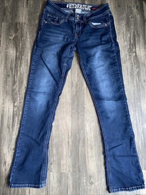 $17.99 • Buy Hydraulic Mid Rise Micro Boot  Lola Curvy Jean Woman Sz 11/12 Embroidered Bling