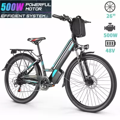 26  Electric Bike For Adults 500W 48V Mountain Bicycle E Bikes Low Step 20mph US • $478.99