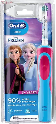 Oral B Kids Frozen Electric Toothbrush Soft Battery Teeth Dental Care Cleaner • $32.99