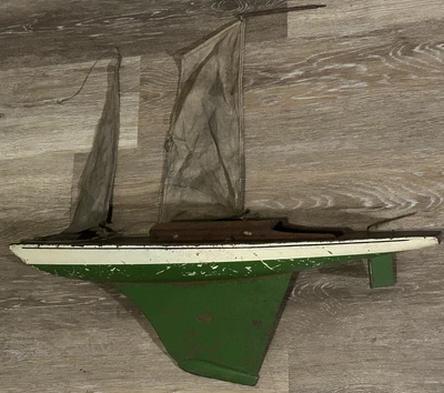 $98 • Buy Seaworthy Pond Sailboat Yacht Chester Rimmer Wooden Vintage Boat Model