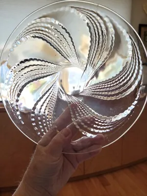 Vintage R Lalique Crystal Serving Plate/Bowl Bubbles Clear Signed  • $125
