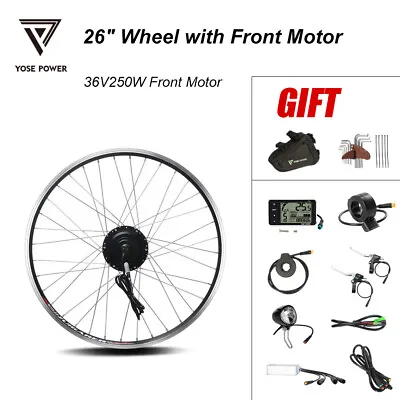 36V 250W 26  Wheel With Front Motor Electric Bicycle Ebike Conversion Kit Black • £207.90