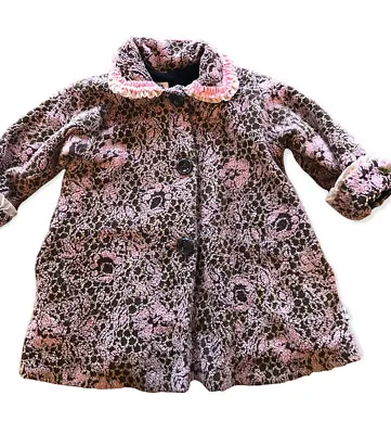 6 Corky & Company Girls Swing Coat Pink Brown Fleece Lined Jacket • $24