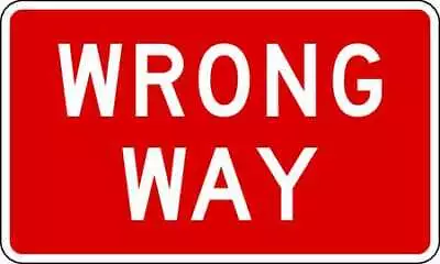 Lyle R5-1A-30Ha Wrong Way Traffic Sign 18 In H 30 In W Aluminum Horizontal • $46.99