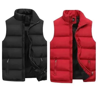Mens Bubble Padded Vest Jackets 2023 Autumn Winter Zipper Top Sleeveless Coats • $29.90