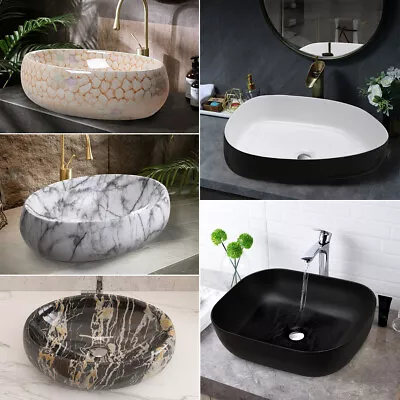 Bathroom Vanity Wash Basin Sink Cabinet Countertop Wash Bowl Ceramic 17 Style • £49.95