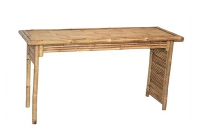 $209 • Buy Bamboo Tiki Desk Table 60  Rectangular Patio Deck Or Indoor