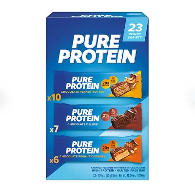 Pure Protein Bars Gluten Free Chocolate Variety Pack (23 Ct.) Free Shipping • $55