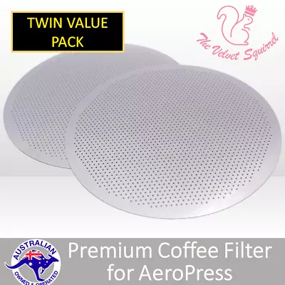 🔥☕ 2x Premium Stainless Steel Filter For Aeropress 🦘62mm Reusable Coffee Disc • $16.99