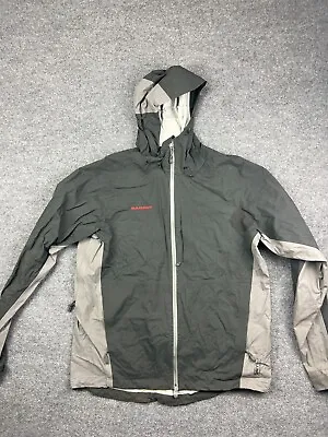Mammut Dry Tech Premium Jacket Men's XL Gray Full Zip Hooded Rain Coat • $30