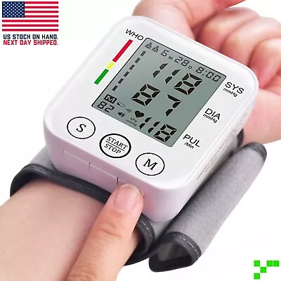 LCD Digital Wrist Blood Pressure Monitor Cuff Gauge 2x90 Memory • $12.95