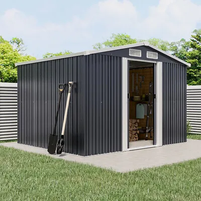 Steel Utility Tool Garden Shed Storage House Outdoor Apex/Pent Roof Metal Sheds • £205.95