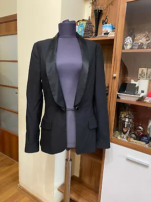 VIKTOR & ROLF X H & M BLACK BLAZER WITH LONG LAPEL NECKLINE-EU 36US 6 • $73.99