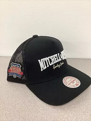 Mitchell & Ness Sporting Goods Black Mesh Trucker Snapback Hat Cap New • $17.16