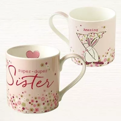 Rufus Rabbit Pink Super Sister Mug - Sister Gift - China Mug - Gift Mug -  Boxed • £4.95