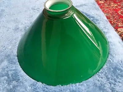 Case Glass Lamp Shade Vintage Emerald Green Student Bankers Vianne France 9.75  • $39