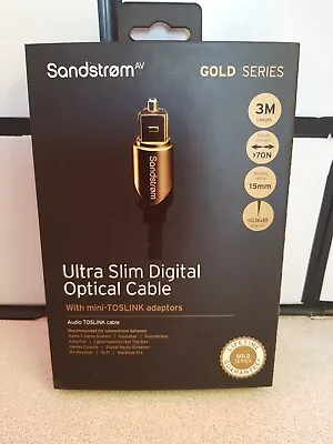 SANDSTROM Gold Series S3OPT315 Ultra SLIM DIGITAL CABLE • £26.99