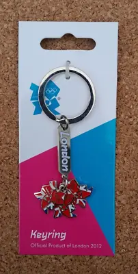 Official London 2012 Olympic Union Jack Logo Charms Keychain Keyring New • £4.90