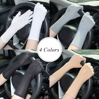 Mid-long Sunscreen Gloves Thin Elastic Etiquette Gloves Solid Color DIY 1 Pairs` • £3.86