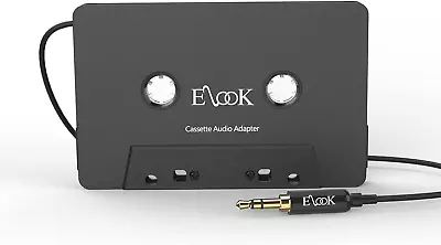 Elook Car Cassette Aux Adapter 3.5mm Universal Audio Cable Tape Adapter For MP3 • £8.51