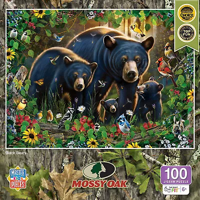 MasterPieces Mossy Oak - Black Bears 100 Piece Jigsaw Puzzle • $14.99