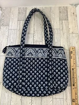 Vera Bradley Nantucket Navy Little Betsy Shoulder Bag Blue Paisley Quilted Boho • $24.95