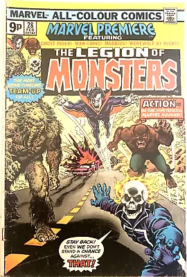 Marvel Premier # 28. Bronze Age 1976. Hot Key 1st Legion Of Monsters.  Fn- 5.5. • $156.65