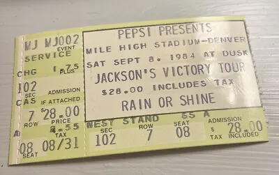 Michael Jackson Victory Tour Thriller Rare Concert Ticket Stub Denver 09/08/1984 • $45.99